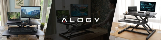 Stôl na státie s pneumatickým zdvihom 60×80 cm - nastavenie výšky 11–51 cm, dvojúrovňový, skladací, ideálny do domácej kancelárie - Alogy LiftDesk™ Black