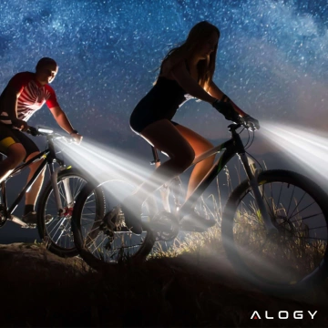 Bicycle light front halogen LED light bicycle lighting for the front bike handlebar Mocna 900lm Alogy 610 black