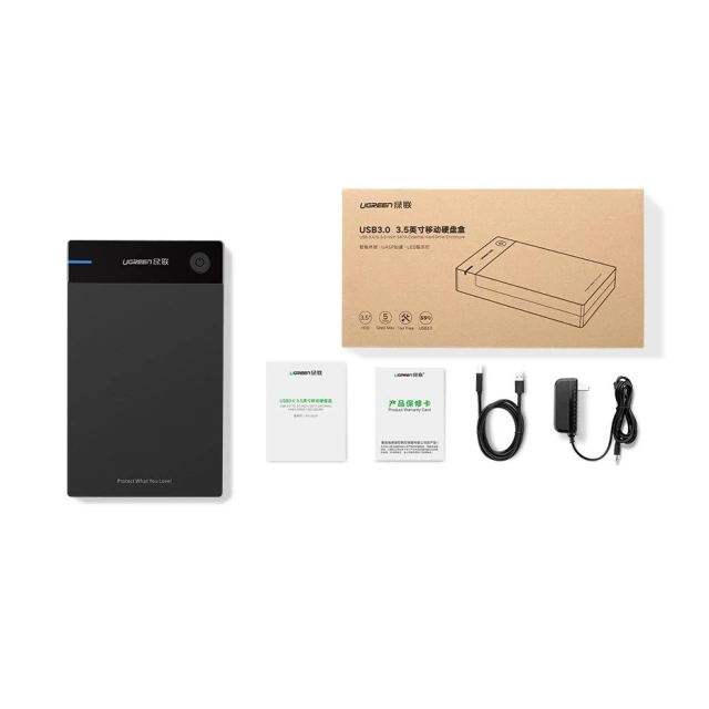 Ugreen kryt HDD SATA 3,5'' USB 3.0 černý (50422)