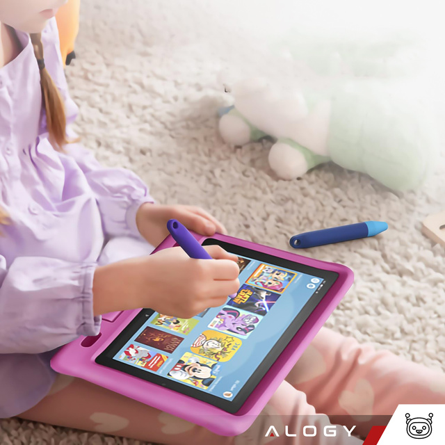 2x kapacitné dotykové pero pre obrazovky telefónov a tabletov Alogy pero pre deti 10 cm fialové a modré