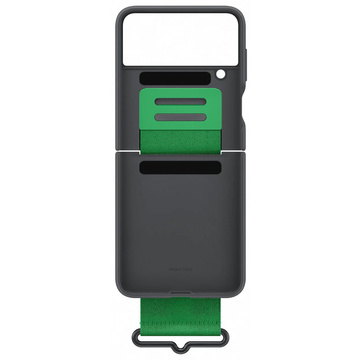 Original Samsung Silikon Cover Strap Hülle für Samsung Galaxy Z Flip 4 Schwarz