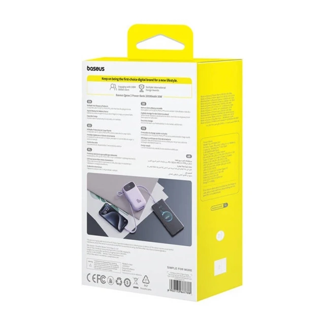 Powerbanka Baseus QPow 2 20000mAh 30W 2xUSB-C fialová