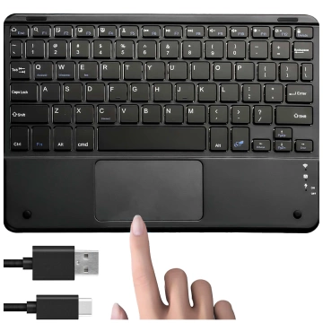 Bezdrátová klávesnice s Bluetooth touchpadem touchpad pro PC TV tablet USB-C Alogy Wireless Black