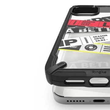 Чохол Ringke Fusion X Design armored cover with frame for iPhone 12 Pro Max black (Ticket band) (XDAP0024)