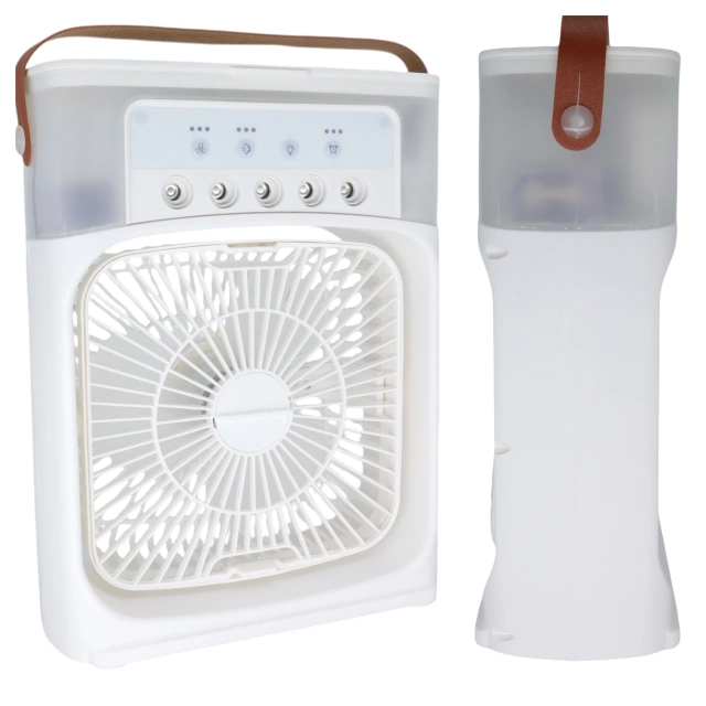 Stolný ventilátor stojaci ventilátor malé obehové čerpadlo s klipom bezdrôtové ručné 500mAh USB-C Alogy White