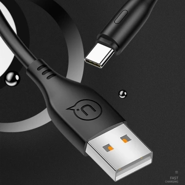 Кабель USAMS U18 USB-C 2A Fast Charge 1m чорний