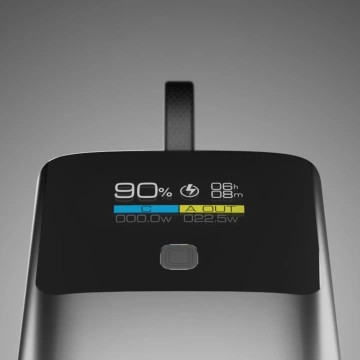 Powerbank SBS 10000mAh 20W PD LCD + kabel USB-C Szary