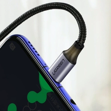 Uzelený úhlový kabel USB Typ C – Napájení USB Typ C 60 W 20 V 3 A 1 m Černá/Šedá (US255 50123)