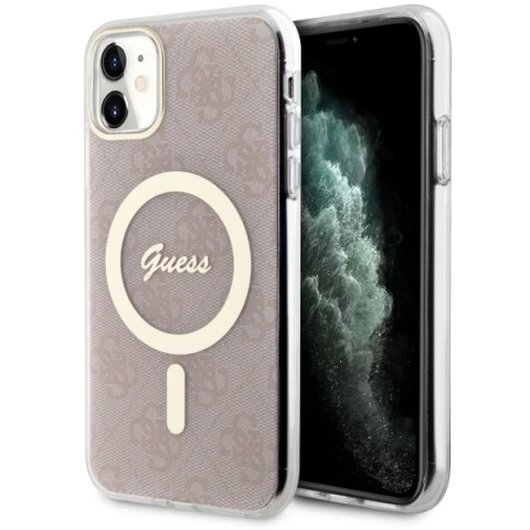 Etui Guess GUHMN61H4STP pre iPhone 11 6,1" pevné puzdro 4G MagSafe