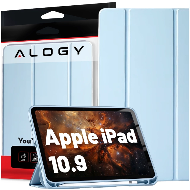Hülle für Apple iPad 10. Generation. 10,9" 2022 Tablet-Hülle Alogy Smart Case Bleistifthalter Blau