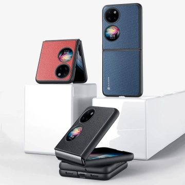 Kryt pouzdra Dux Ducis Fino potažený nylonovým materiálem Huawei P50 Pocket blue