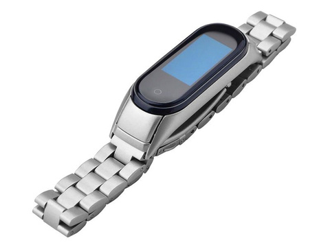 Bransoleta Alogy Stainless Steel do Xiaomi Mi Band 5 Srebrna
