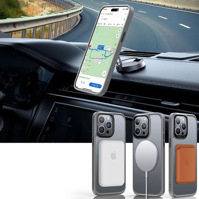 Чохол для iPhone 15 Pro Mag Safe Case MagMat задня кришка телефону матове сіре скло