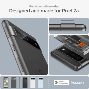 Tvrdené sklo chránič fotoaparátu Spigen Optik.TR ”EZ FIT” chránič fotoaparátu 2 balenie pre Google Pixel 7A Black