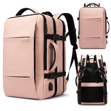 Водонепроникний рюкзак Bange для ноутбука 15.6", city traveler, 45х30х16 см, для роботи, літака, чоловічий, жіночий, з USB портом Чорний