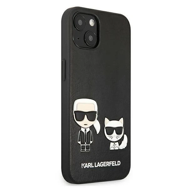 Karl Lagerfeld puzdro na iPhone 13 6,1" čierne/čierne pevné puzdro Ikonik Karl