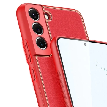 Dux Ducis Yolo elegantní kryt z ekologické kůže pro Samsung Galaxy S22 (S22 Plus) červený