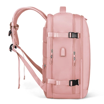 Bange Waterproof Backpack for Laptop 15.6" City Travel 46x31.5x20 cm for Work Airplane Women with USB Port Pink