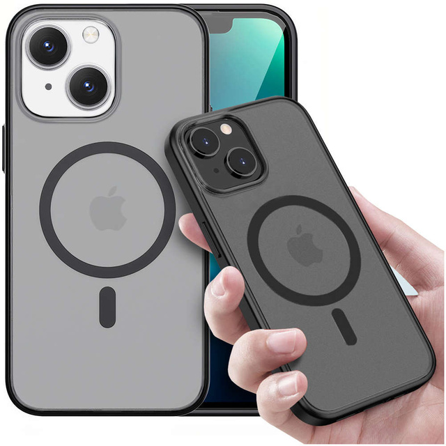 Alogy MagMat Matte Phone Case for MagSafe Protective Cover for Apple iPhone 14 Plus Black Glass