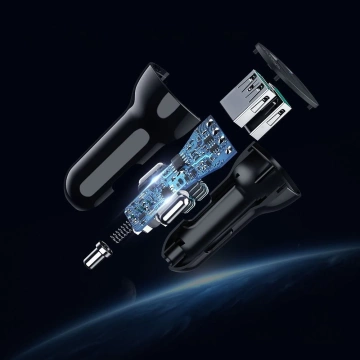 Choetech autonabíjačka 2 x USB Quick Charge 3.0 30W 2.4A čierna (C0051)