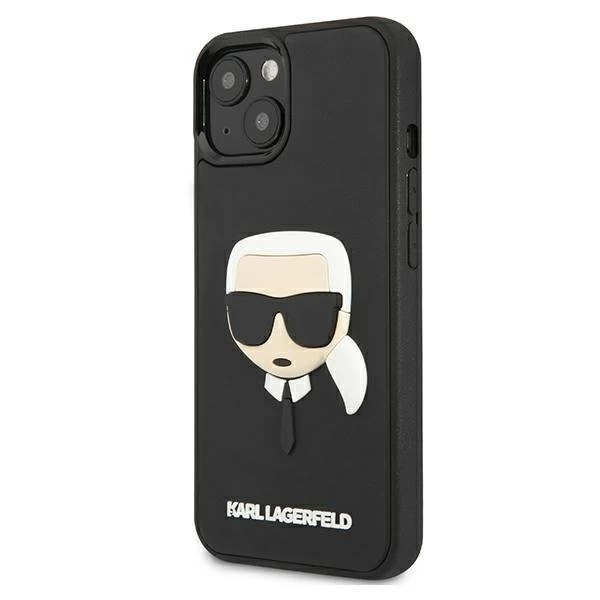 Karl Lagerfeld KLHCP13SKH3DBK iPhone 13 mini 5,4" čierny/čierny pevný obal 3D gumená Karlova hlava