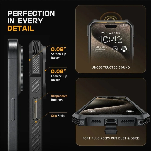 Etui Supcase UB Grip Mag Magsafe für iPhone 16 Pro Schwarz