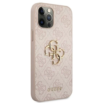 Guess GUHCP12L4GMGPI iPhone 12 Pro Max 6,7" różowy/рожевий твердий чохол 4G з великим металевим логотипом