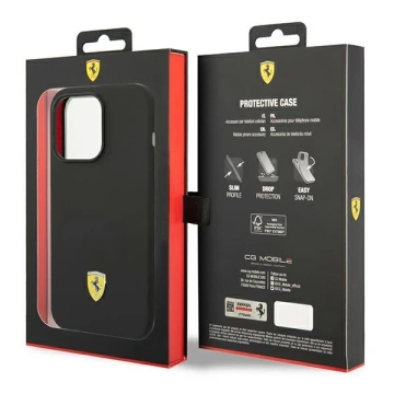 Ferrari iPhone 14 Pro 6.1" case black/black hardcase Silicone Metal Logo