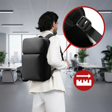 Водонепроникний рюкзак Bange для ноутбука 15.6", city traveler, 45х30х16 см, для роботи, літака, чоловічий, жіночий, з USB портом Чорний