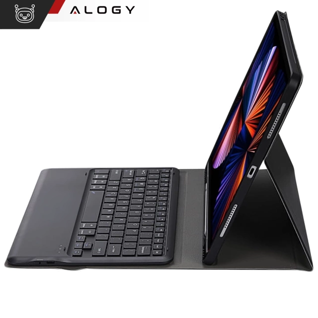 Etui ochronne z klawiaturą Alogy Keyboard case z miejscem na rysik klawiatura bezprzewodowa do Apple iPad Air 13" czarne + Szkło