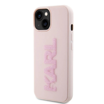 Karl Lagerfeld KLHCP15S3DMBKCP case for iPhone 15 6.1" pink/pink hardcase 3D Rubber Glitter Logo