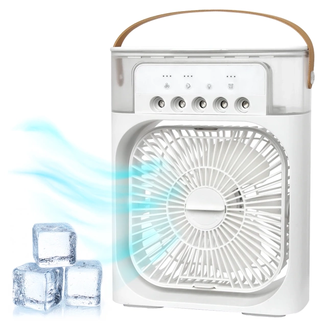 Alogy DeskBreeze™ 3-in-1 Desk Fan Air Conditioner, Small Floor Circulator with Humidifier, Timer and LED Backlight USB-C