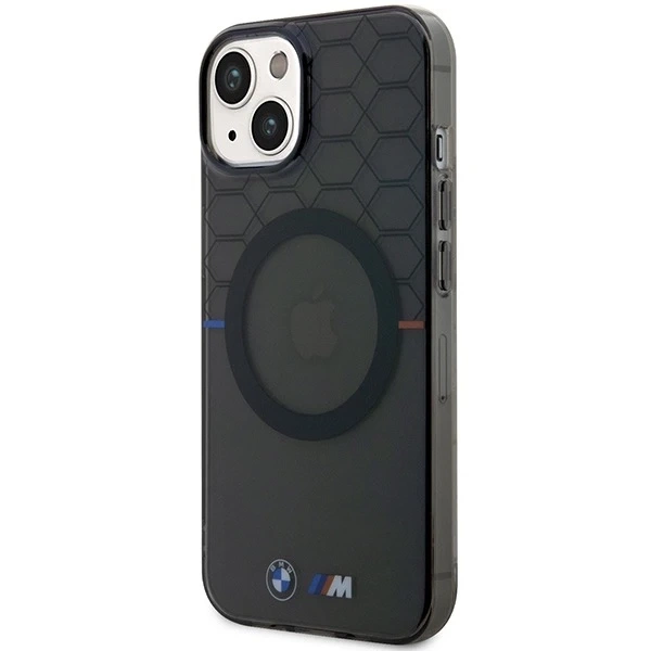 BMW Case BMHMP14SHGPK for iPhone 14 6.1" grey/grey Pattern MagSafe
