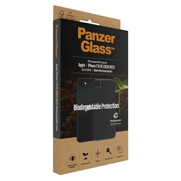PanzerGlass Biodegradable Case для iPhone SE 2022 / SE 2020 / 7 / 8 чорний/чорний 0346