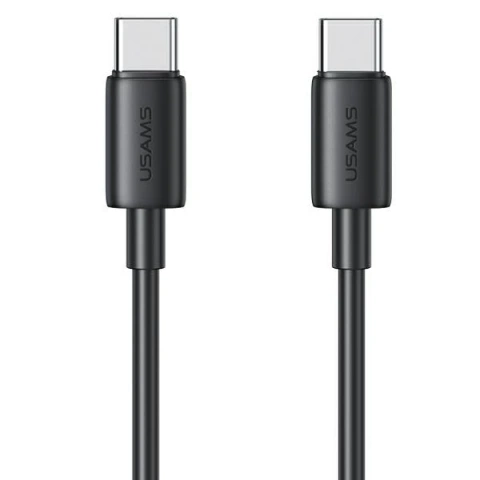 USAMS Kabel USB-C na USB-C 60W 1m Rychlonabíjecí YD Series černý/černý SJ711USB01 (US-SJ711)