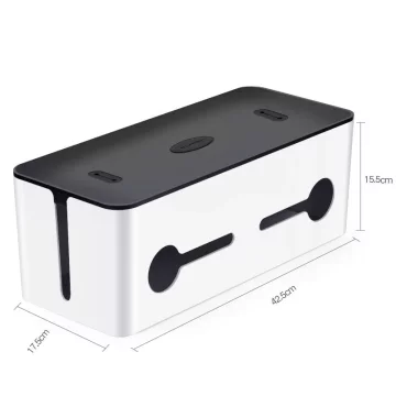 Cable organizer UGREEN box container for L slats 42.5x17.5x15.5cm black and white (LP110)