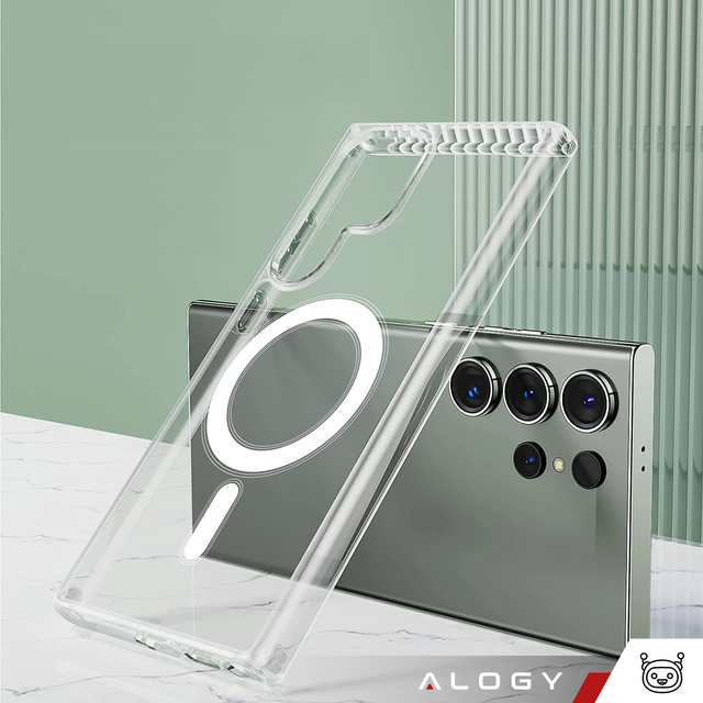 Pouzdro pro Samsung Galaxy S24 Ultra Mag Safe Case Zadní kryt krytu Anti-Shock Clear Alogy Transparent