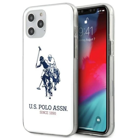 Puzdro na telefón US Polo USHCP12LTPUHRWH pre Apple iPhone 12 Pro Max bielo/biele lesklé veľké logo