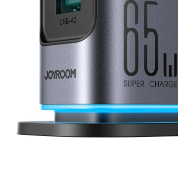 Joyroom 65W GaN Multiport Charger, 4x USB-C, 2x USB-A, Dark Gray