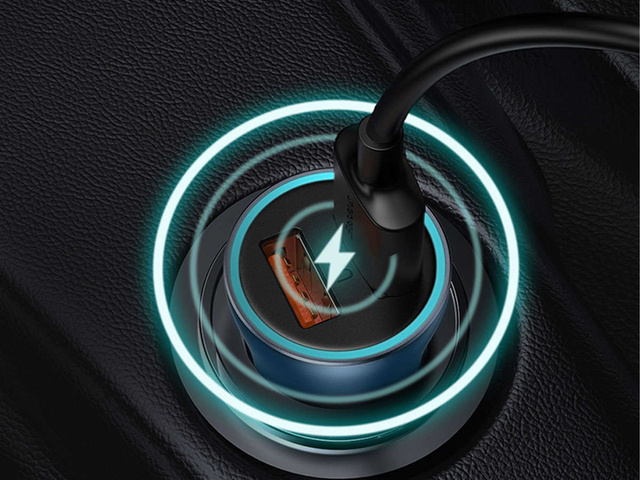 Baseus USB USB-C QC3.0 PD 40W modrá autonabíjačka