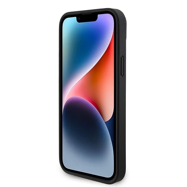 Etui Guess GUHCP15SP4TDSCPK pro iPhone 15 6,1" černý/černý pevný obal Crossbody 4G kovové logo