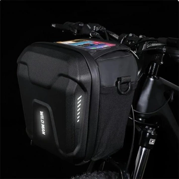 Сумка на кермо WILDMAN GS9 3L, тримач для велосипеда, чорний, водонепроникний