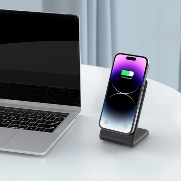 Indukční nabíječka Tech-protect qi15w-a23 magnetická magsafe bezdrátová nabíječka černá