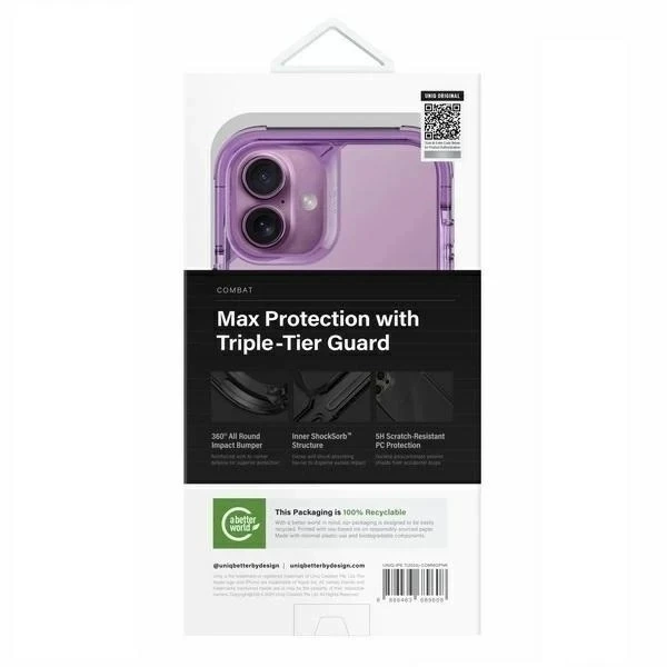 UNIQ Combat puzdro pre iPhone 16 Plus 6,7" Magclick Charging Pink/Grape Pink