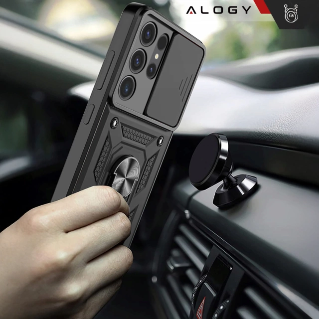 Чохол для Samsung Galaxy S25 Ultra Armored Slide Case із кільцем для захисту камери, захистом Camshield Alogy, чорний