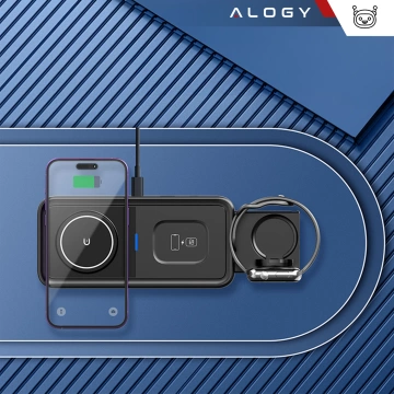Bezdrátová indukční nabíječka Qi QC 3.0 3v1 Rychlá pro Apple iPhone Airpods Watch Nabíjecí stanice 15W černá