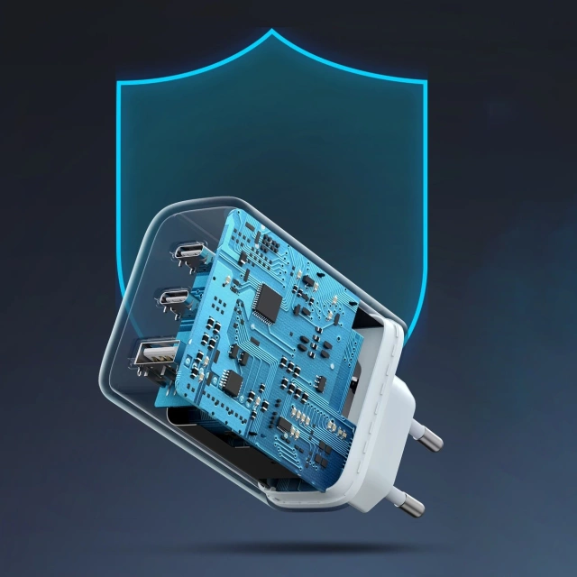 Швидкий зарядний пристрій Ugreen 2x USB Type C / USB 65W PD3.0, QC3.0/4.0 білий (CD275)