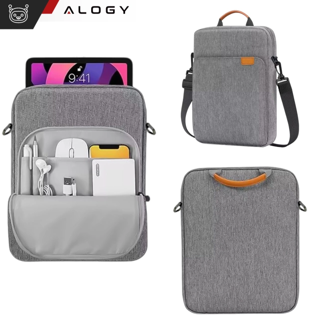 Tasche für Laptop / iPad Pro Air / Tablet 11-13 Zoll Herren Damen Unisex Schultergurt Tasche Hülle Alogy Tasche grau