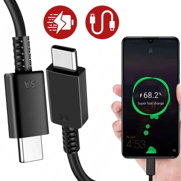 Originálny kábel USB-C 5A 1,8 m Samsung EP-DX510, kábel pre rýchle nabíjanie, nabíjanie a prenos dát, čierny