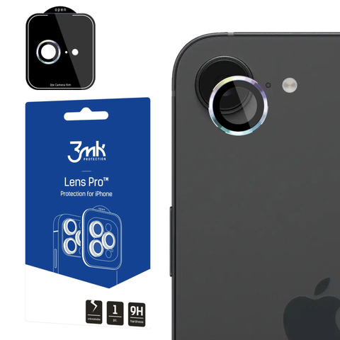 Szkło Hartowane na Obiektyw Aparatu do iPhone 16e 3mk Lens Protection Pro Rainbow